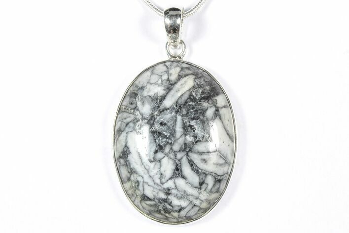 Polished Pinolite Pendant (Necklace) - Sterling Silver #354014